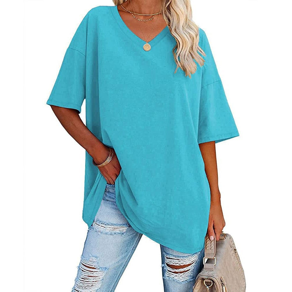 Last Day Sale 49%-Women's Casual Loose V-neck T-shirt