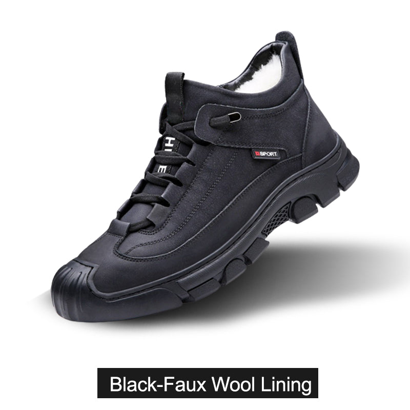 [Winter Gift🎁] Men's Faux Wool Lining Leather Sneaker