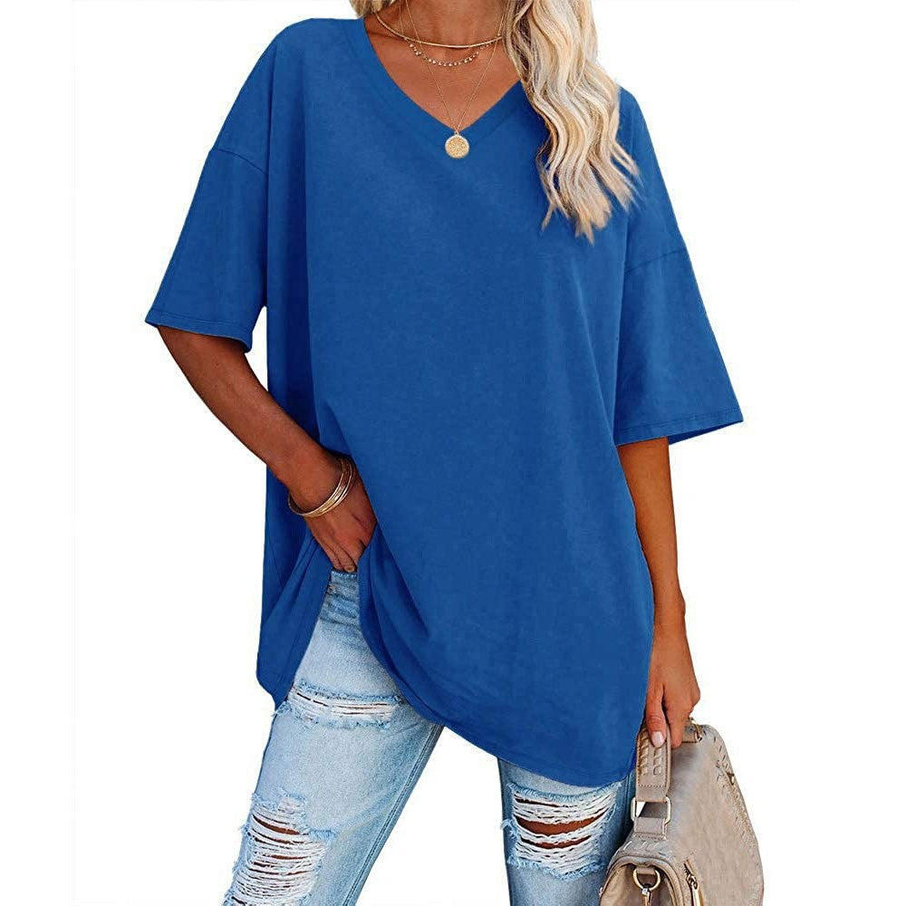 Last Day Sale 49%-Women's Casual Loose V-neck T-shirt