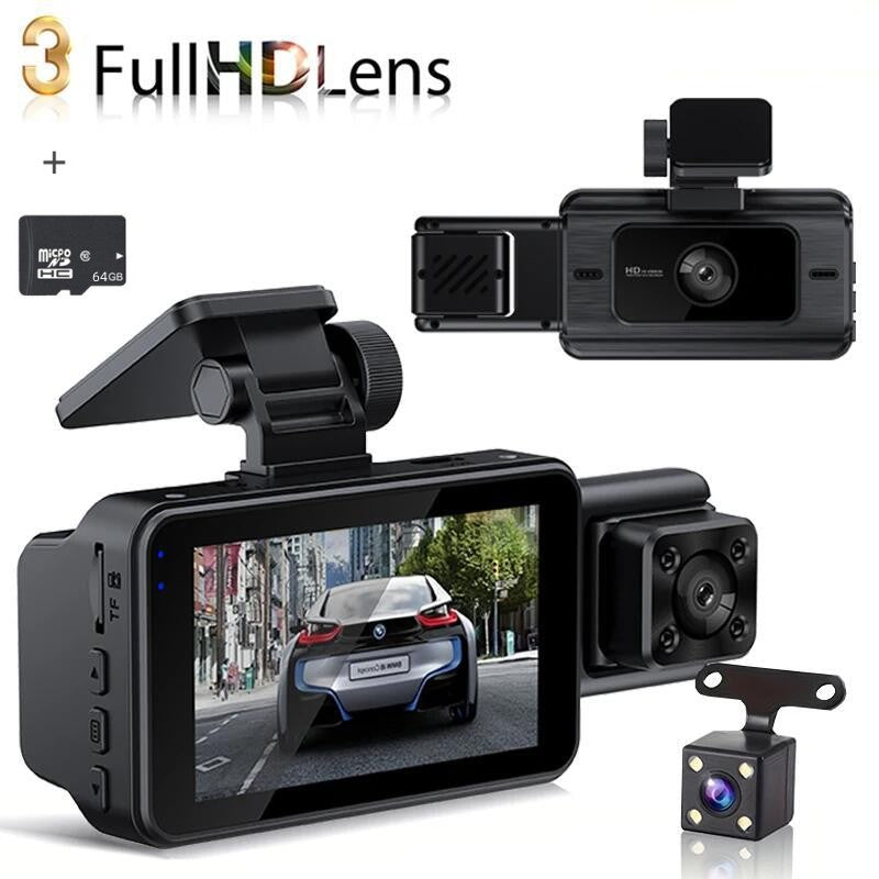 🔥Spring Sale 50% OFF⏳Vehicle Night Vision 3- Channel Dash Camera