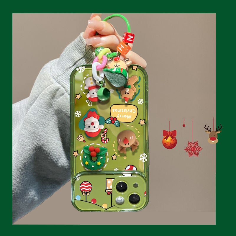 🎄Christmas Hot Sale 49% OFF🔥Christmas Tree Pendant Flip Mirror Case Cover For iPhone🎅