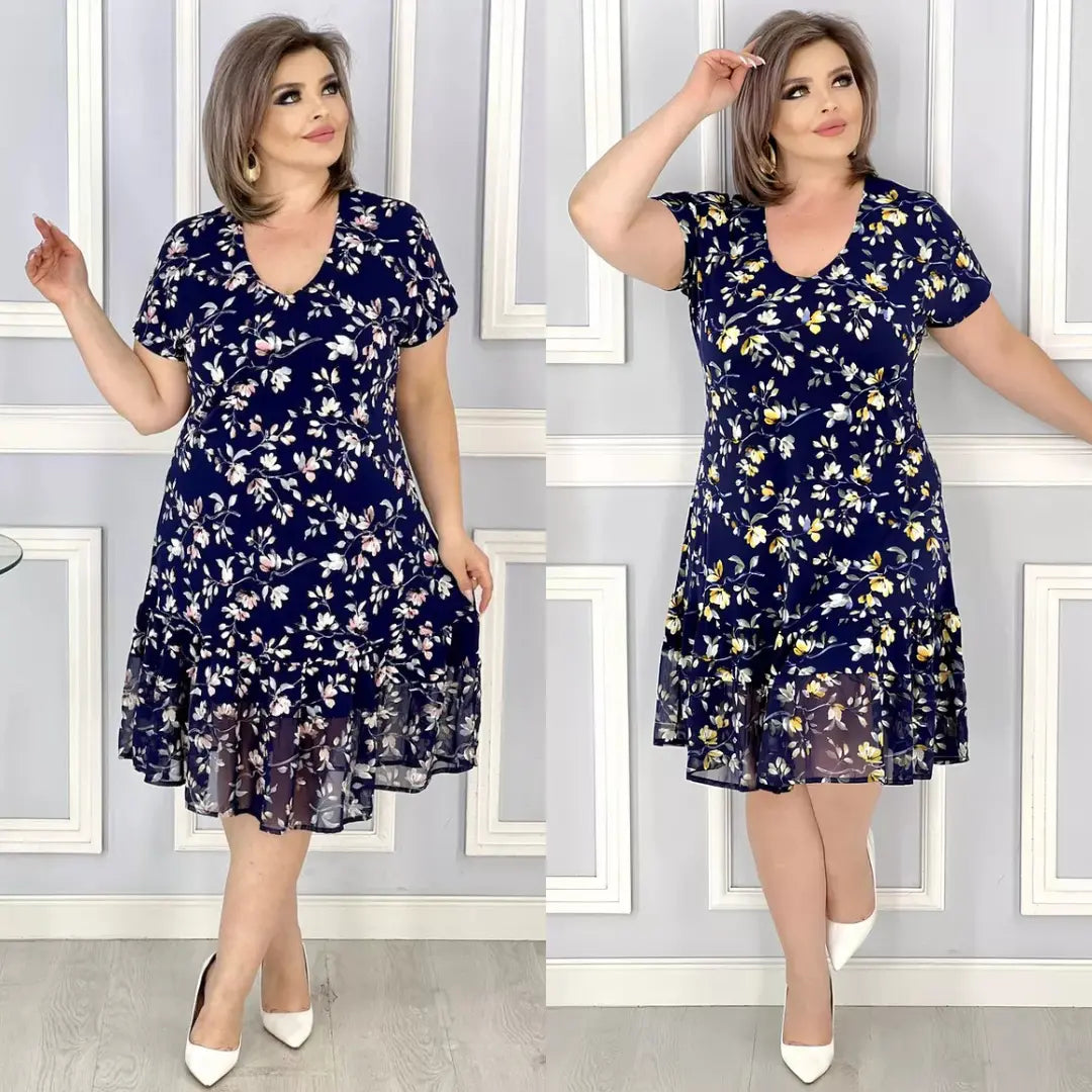 Nuevo vestido floral con cuello en V