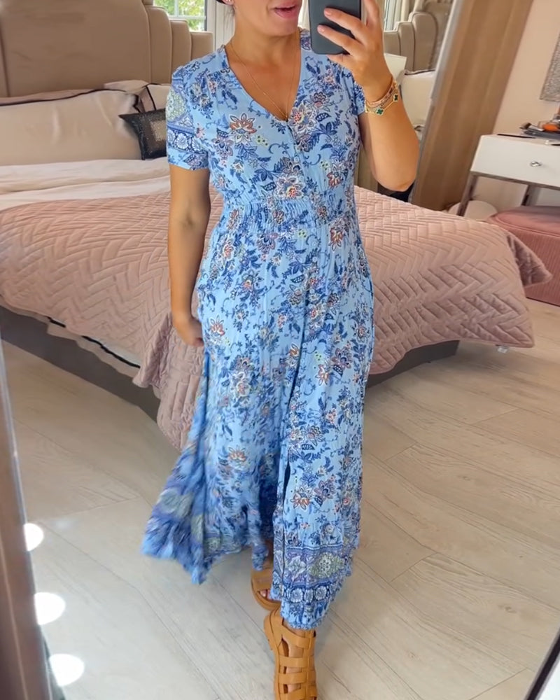 💃Hot Sale - 49% OFF🔥Floral Print V-neck Dress