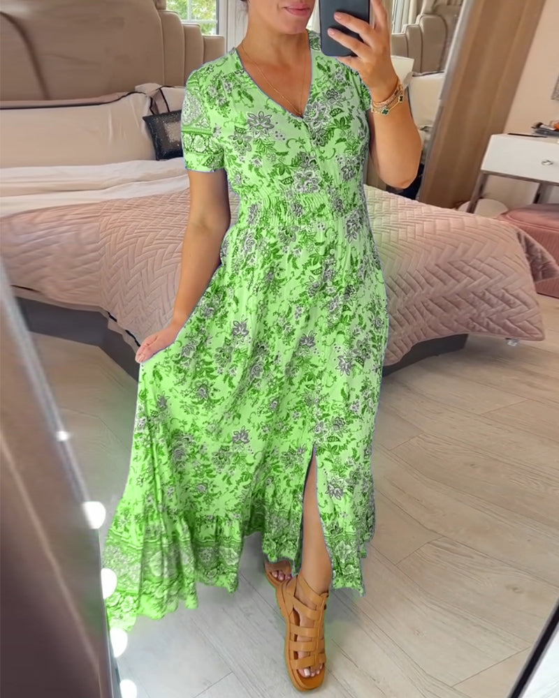 💃Hot Sale - 49% OFF🔥Floral Print V-neck Dress