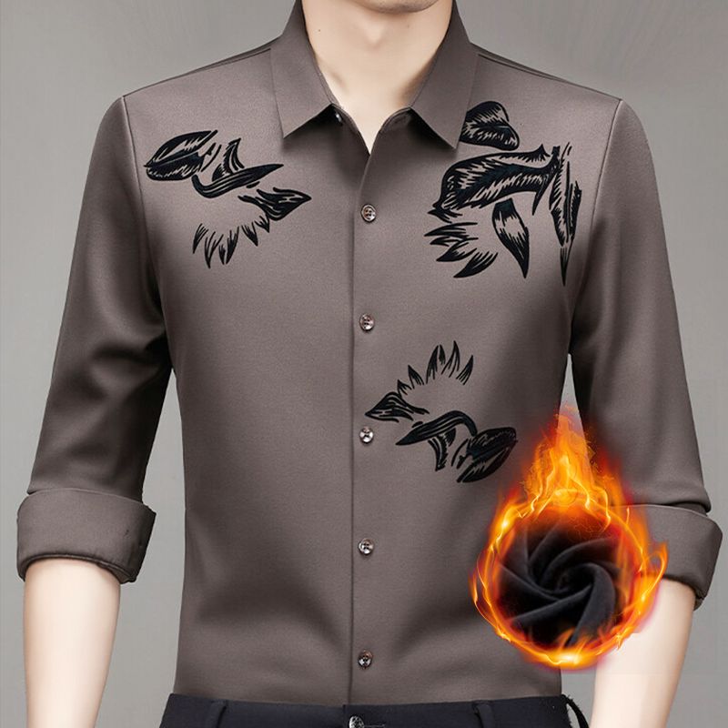 Men's Casual Thickened Warm Fleece Shirt