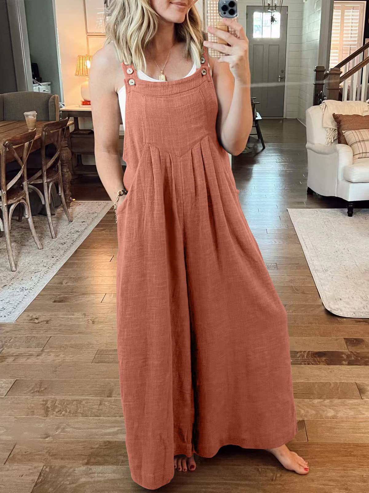 🔥HOT SALE-PLUS SIZE WIDE LEG OVERALLS JUMPSUIT