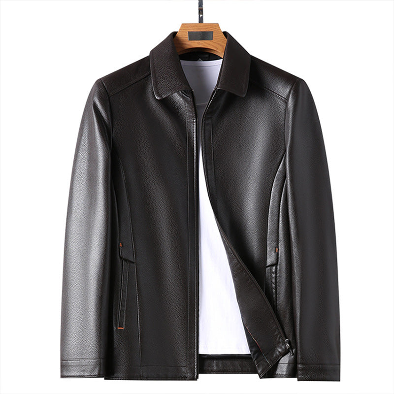 Men's Windproof Warm Leather Jacket