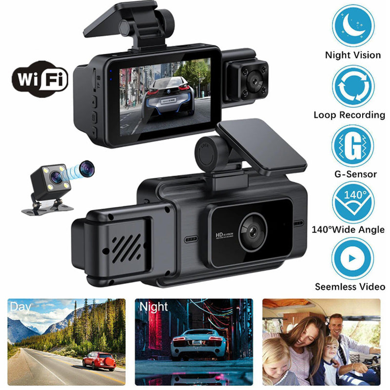 🔥Spring Sale 50% OFF⏳Vehicle Night Vision 3- Channel Dash Camera