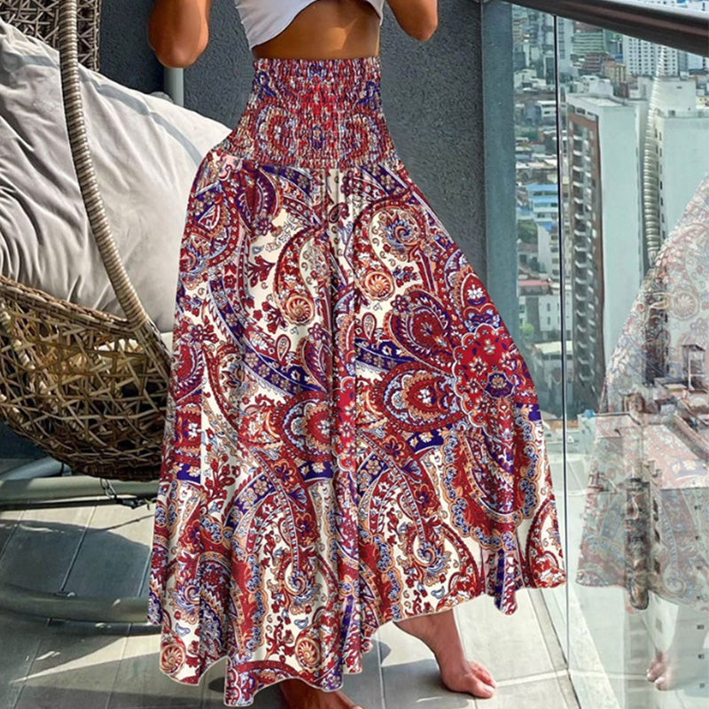 2025 new casual fashion floral skirt with half body