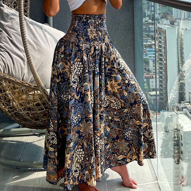 2025 new casual fashion floral skirt with half body