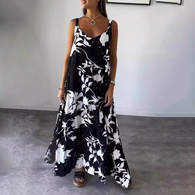 🔥HOT SALE 50% OFF🔥Women's Floral Spaghetti Strap Sleeveless Backless Flowing Dress