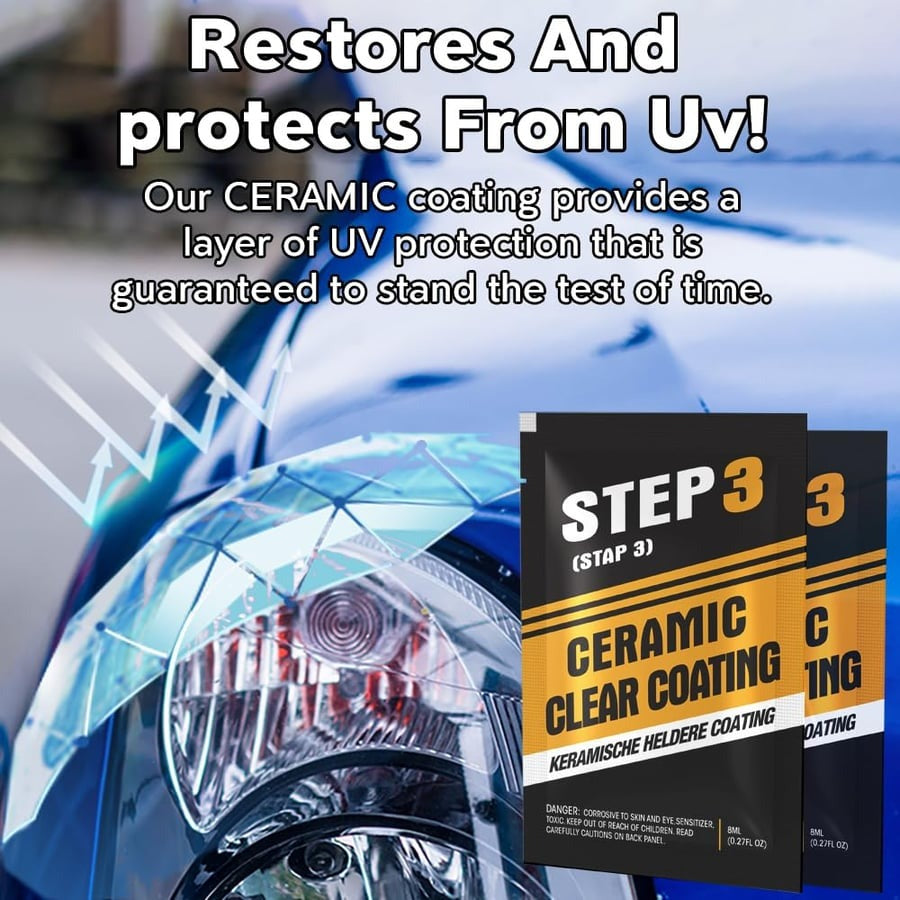 (BUY 3 GET 2 FREE) Automotive Headlight Lens Decontamination and Brightening Repair Kit