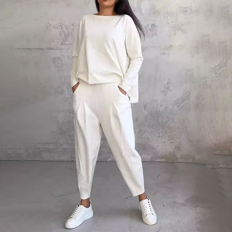 💥Limit Time 50% OFF 💕Women's 2-piece set: long-sleeved round neck top + pants🧥+👖