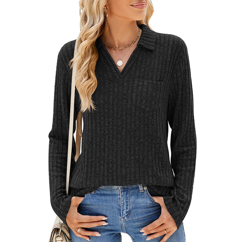 Women's Collared V-Neck Sweater