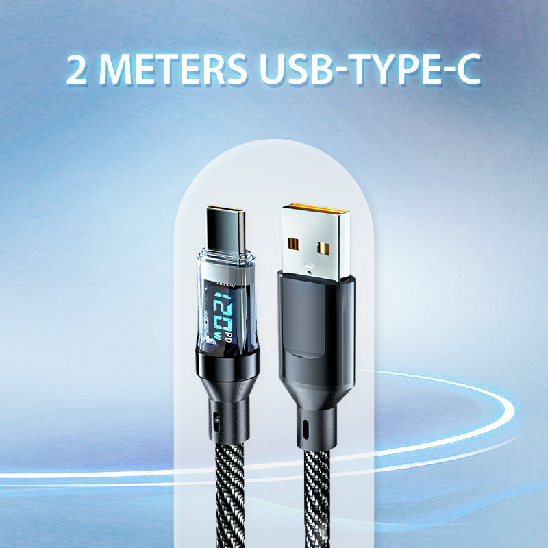 120W Fast Charging Data Cable with Display