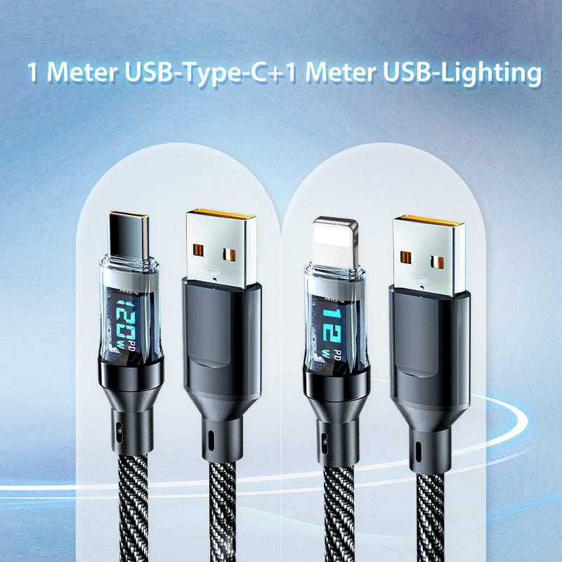 120W Fast Charging Data Cable with Display