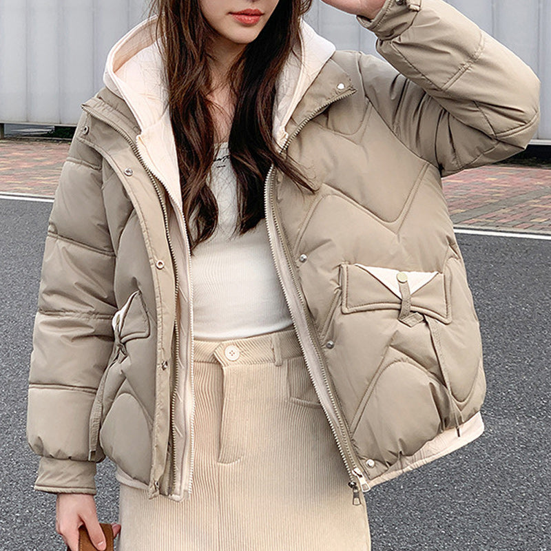 Thickened Warm Short Hooded Cotton-Padded Jacket