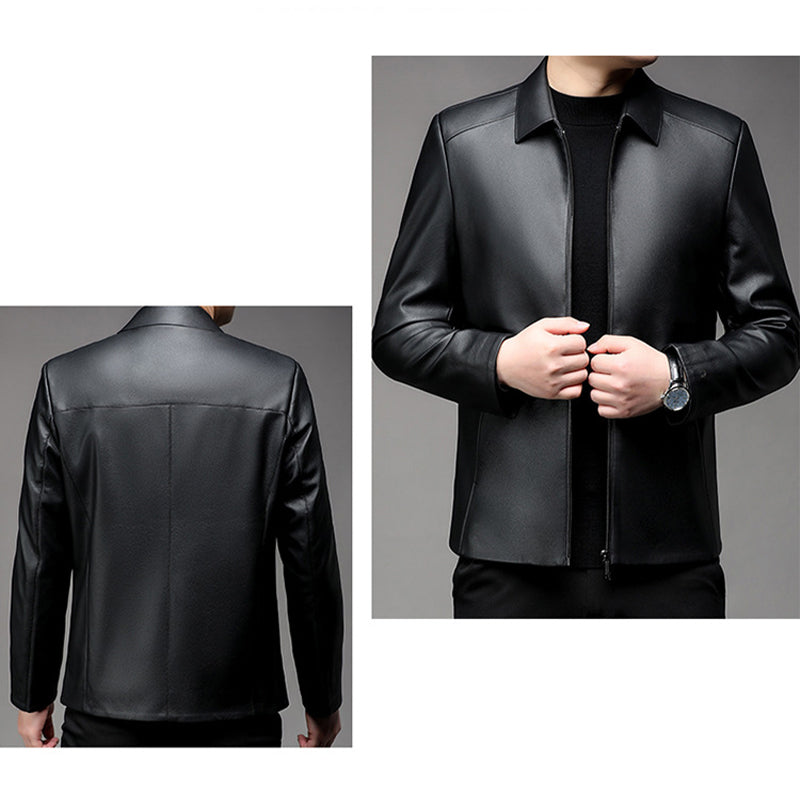 🔥Limited time 50% off sale🔥 Men's Casual Business Lapel PU Leather Jacket