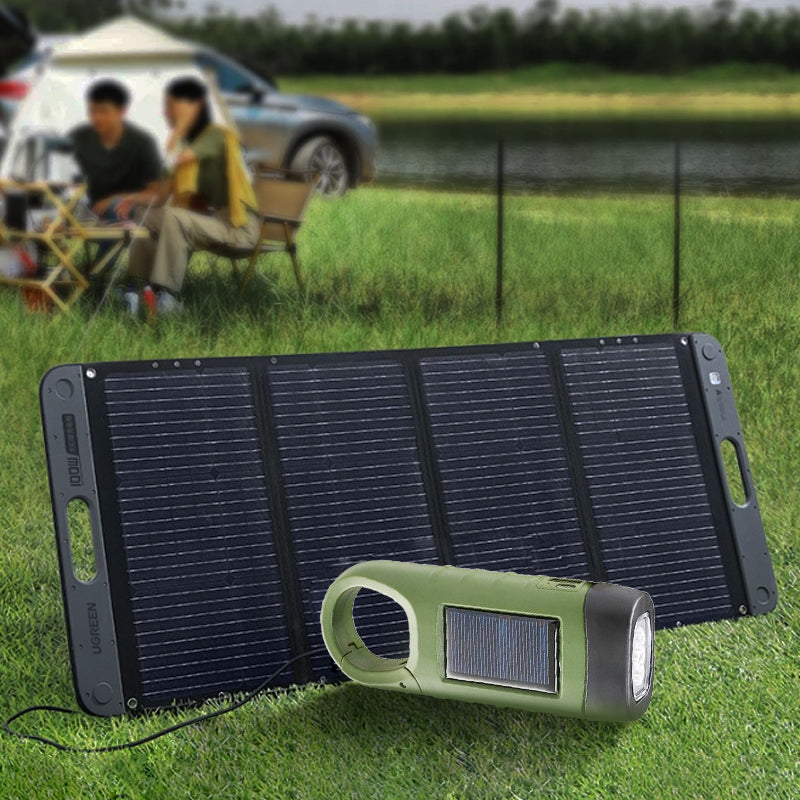 Outdoor Emergency Lamp (Hand Crank + Solar + USB Charging)