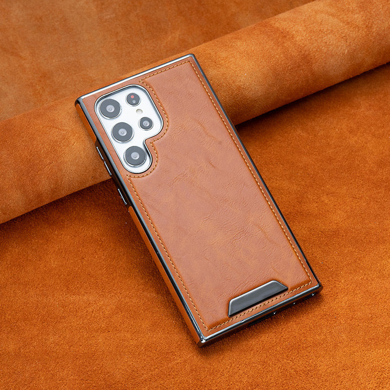 Magnetic Anti-Fall Luxury Faux Leather Phone Case for Samsung