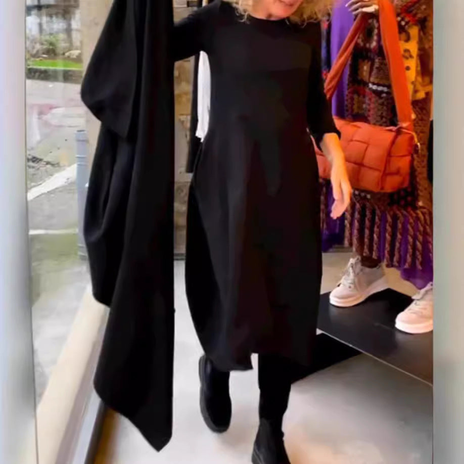 ✨️Hot Sale✨️Solid color long sleeve crew neck robe