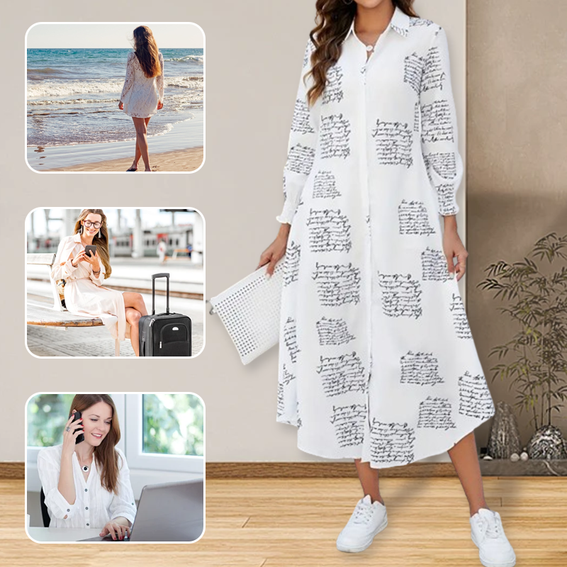 💕Women's Elegant Long Shirt Button Dresses