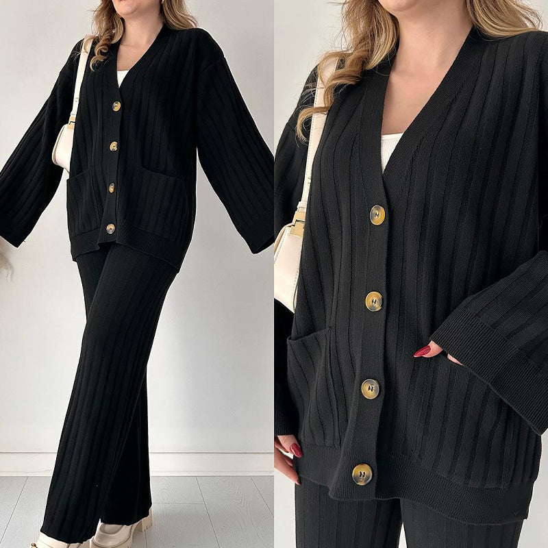 ✨BLACK FRIDAY SALE 47% OFF✨2024 autumn new women's casual solid color knitted two-piece suit