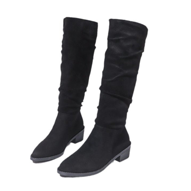 Fashionable Comfortable Knee-High Chunky Heel Boots