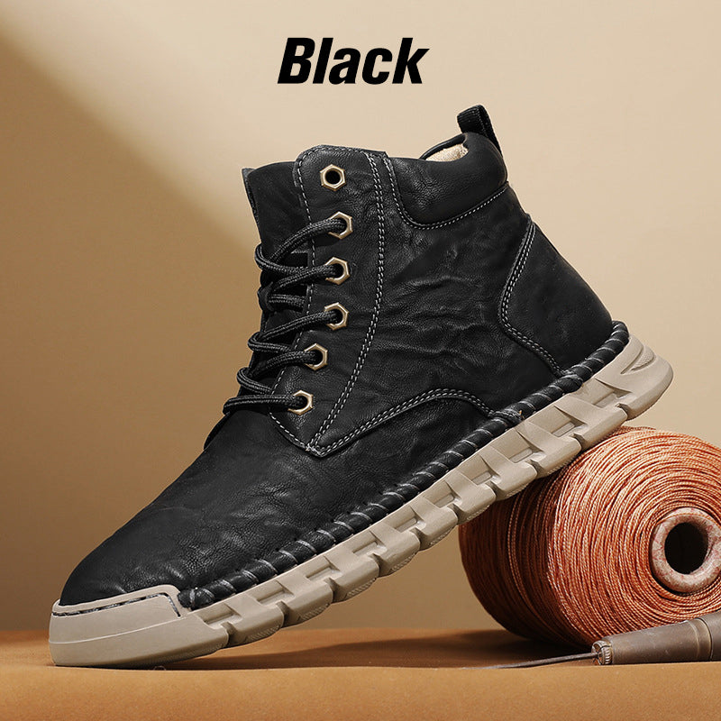 Men's Anti-slip Lace-Up Mid-Top Boots