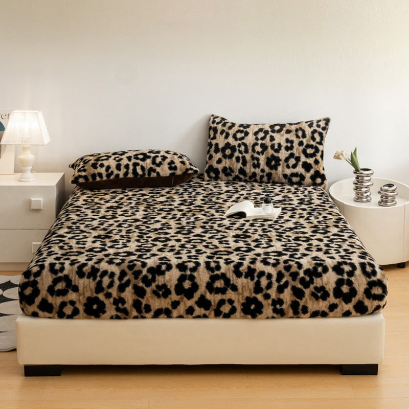 🎅Xmas Sales🎄Soft Leopard Print Fitted Sheet