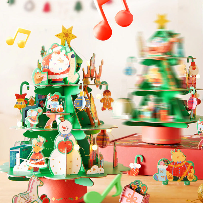 🎁Christmas promotion 49% OFF🎄Christmas Rotating Music 3D Puzzle & Craft Wreath