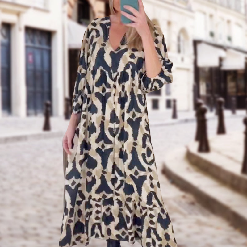 Women's Trendy V-Neck Leopard Print Dress