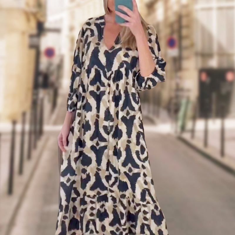 Women's Trendy V-Neck Leopard Print Dress