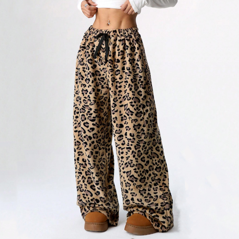 Women’s Leopard Print Wide Leg Pants