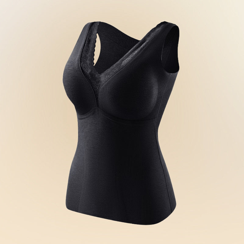 Women's Seamless Thermal Vest with Built-in Bra