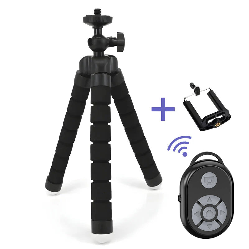 Flexible Mini Octopus Tripod (Remote control included)