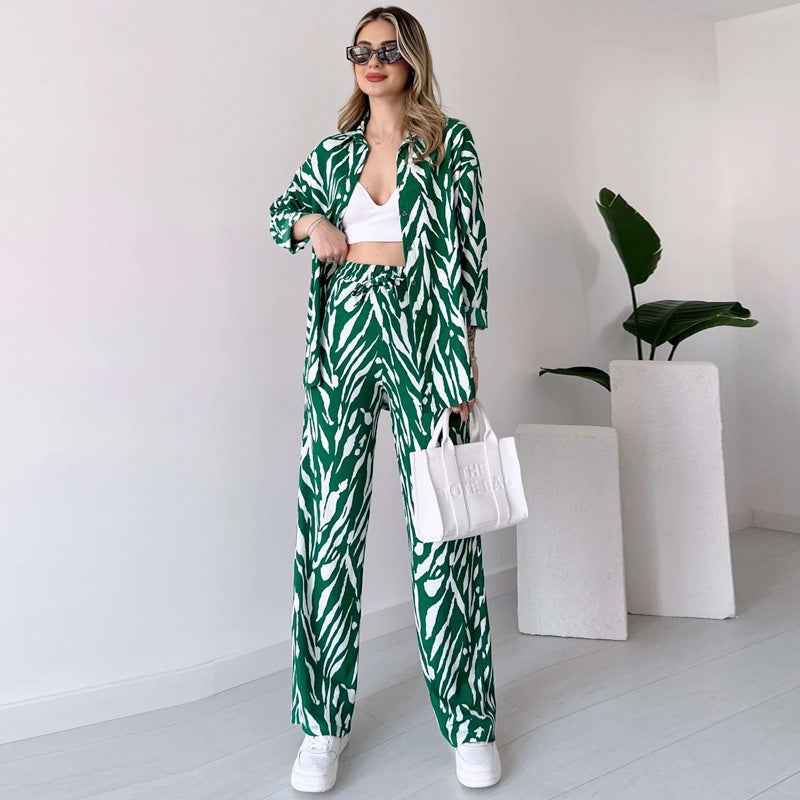 🌸Spring Specials🌸 Chic Women's Zebra Print Shirt & Pants Set