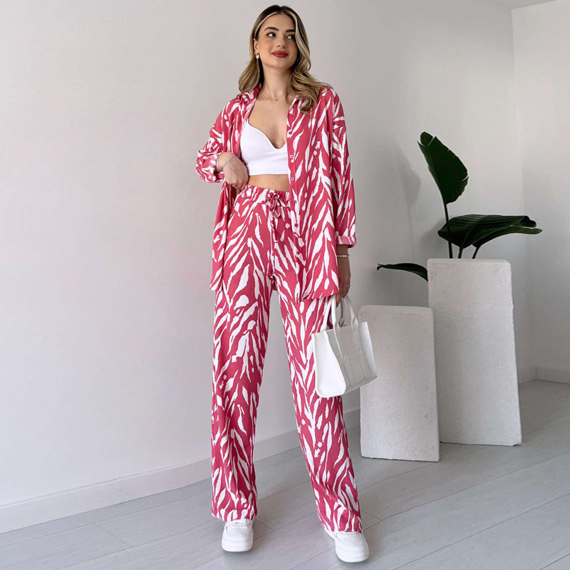 🌸Spring Specials🌸 Chic Women's Zebra Print Shirt & Pants Set