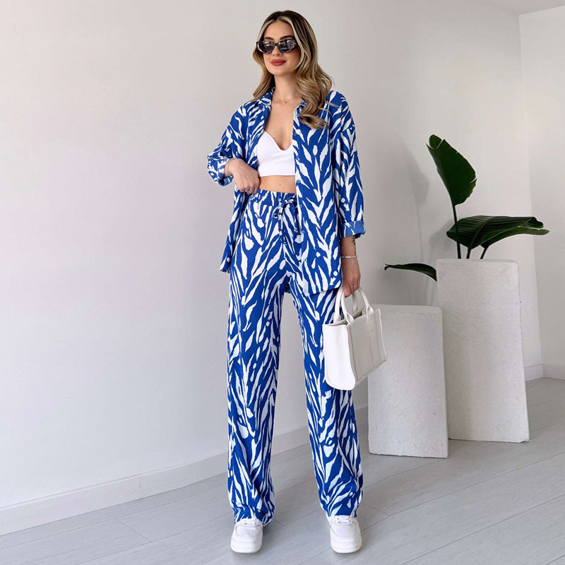 🌸Spring Specials🌸 Chic Women's Zebra Print Shirt & Pants Set