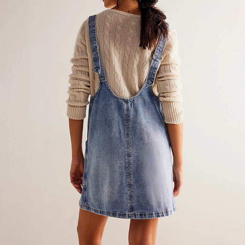 Women's Fashion Denim Backless Dress