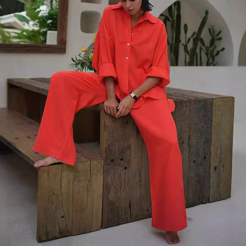 Women's Cotton-Linen Oversized Two-Piece Set