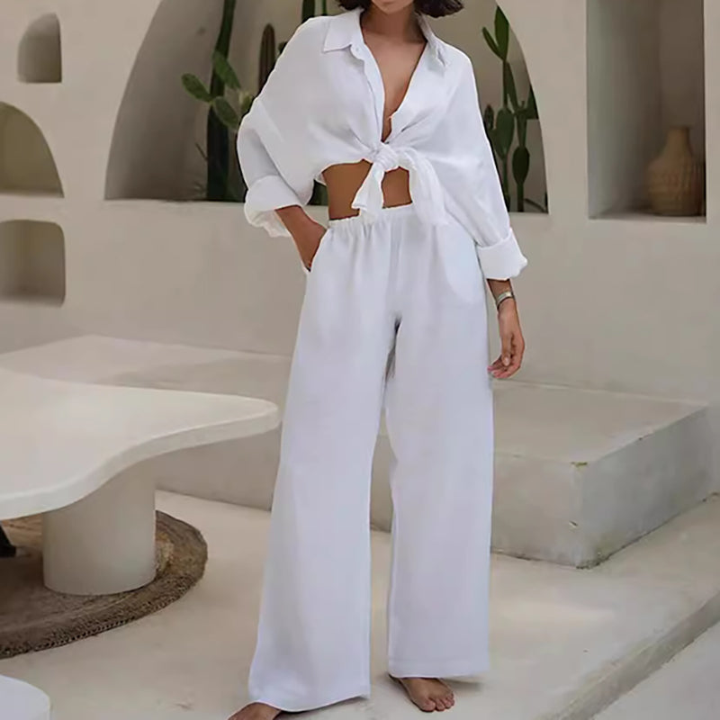 Women's Cotton-Linen Oversized Two-Piece Set