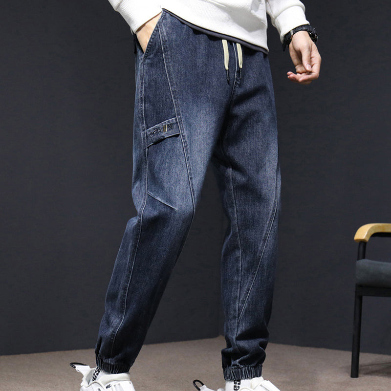 Trendy Loose Fit Denim Pants for Men