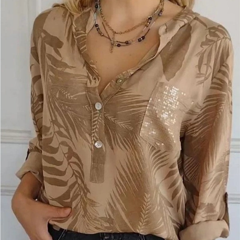 💕Buy 2 Get 10% Off + Free Shipping💕Women's Fashion V-Neck Printed Top