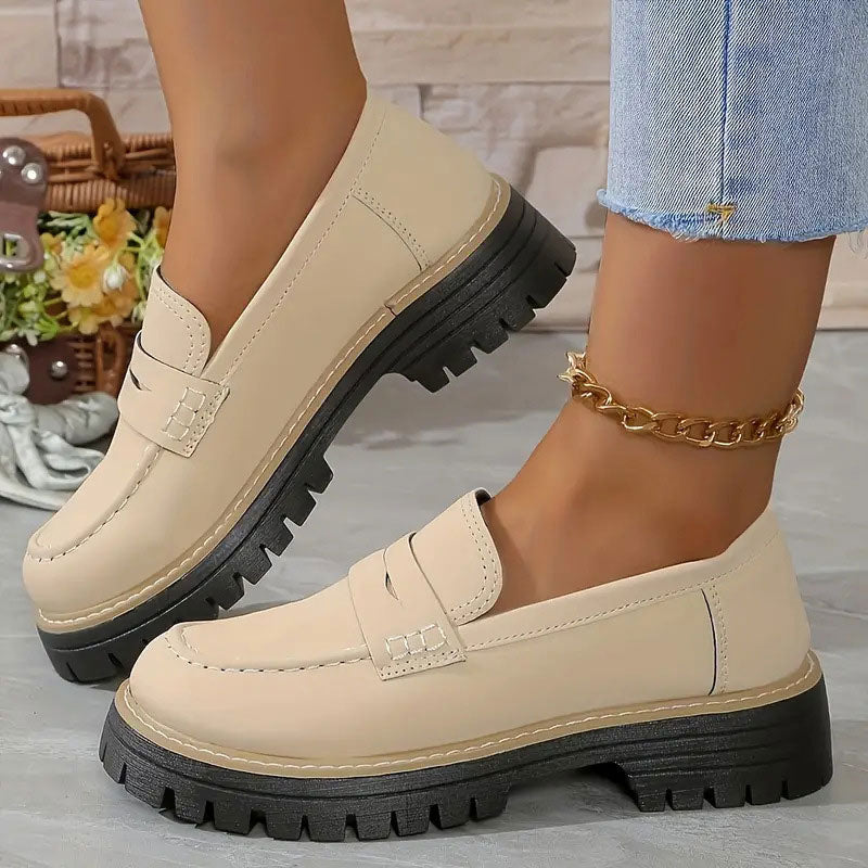 Comfortable chunky loafers for women with platform