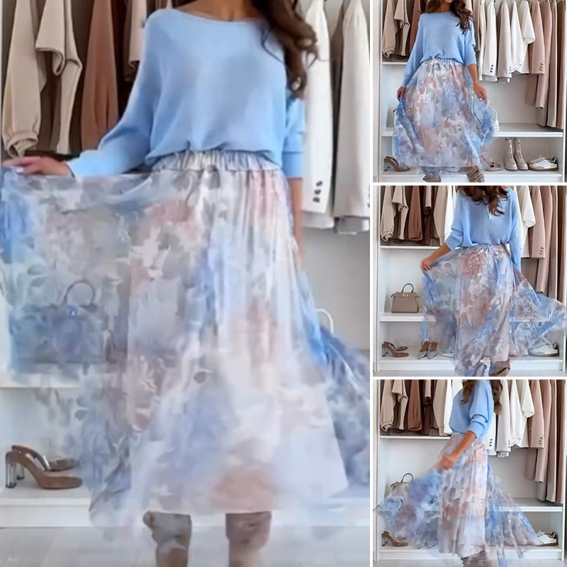 🔥49% off for a limited time🔥Blue Set Bow Back Top & Tulle Skirt