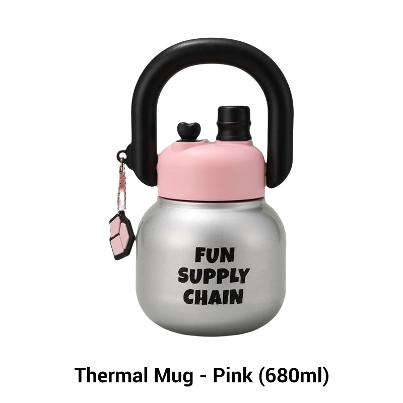 Cute Insulated Mug with Straws