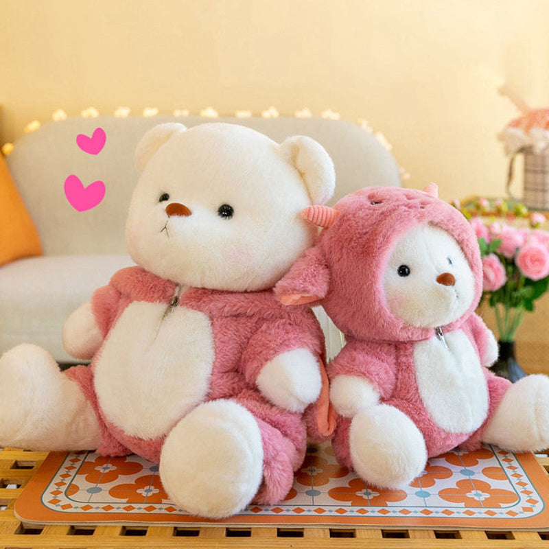 Plush Stuffed Bear Toy with Suit for Children