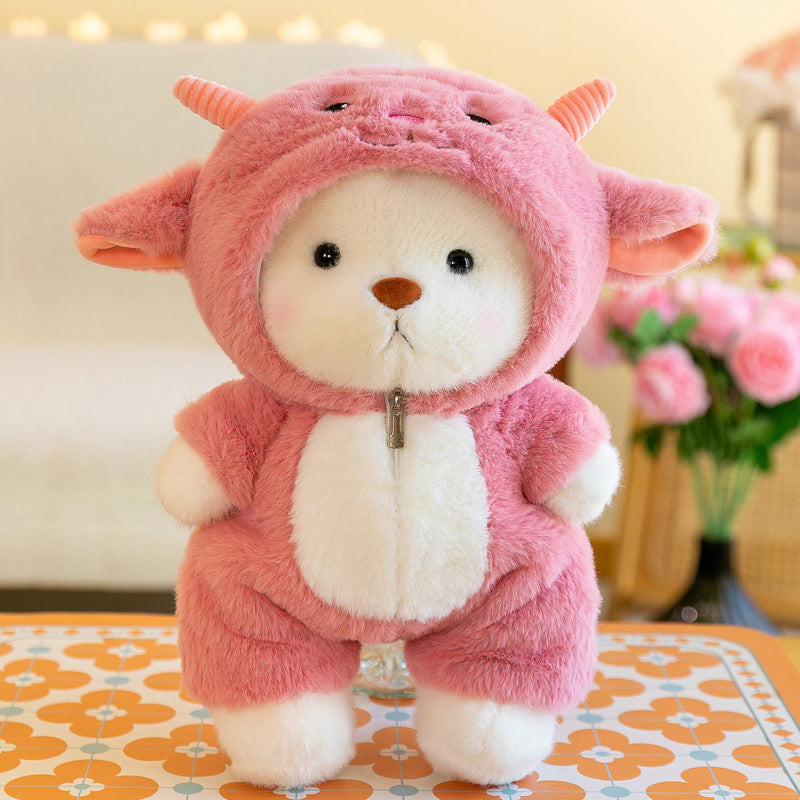 Plush Stuffed Bear Toy with Suit for Children